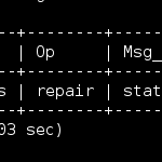 mysql> repair table